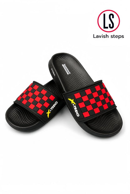 LAVISH ELITE CHECK SLIDES | HYPER BURST RECOVERY SOLE | “LIMITED EDITION” - Lavish Steps TT