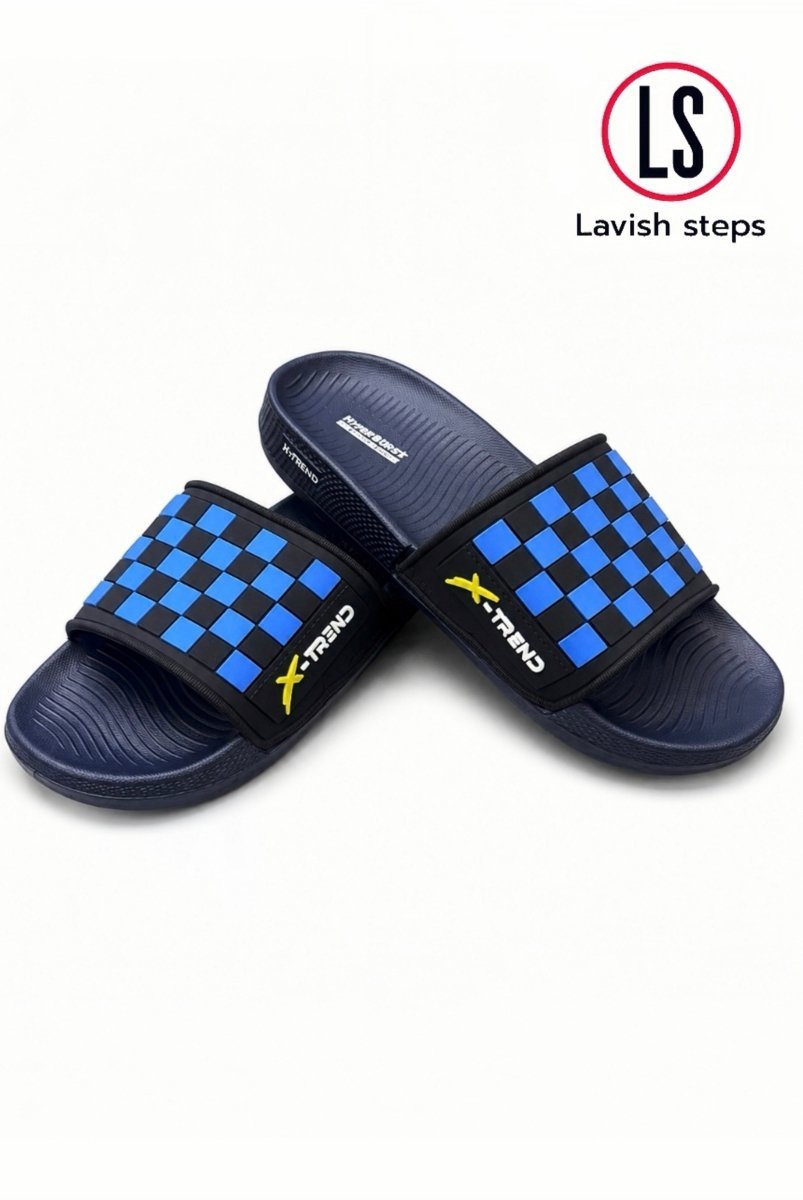 LAVISH ELITE CHECK SLIDES | HYPER BURST RECOVERY SOLE | “LIMITED EDITION” - Lavish Steps TT